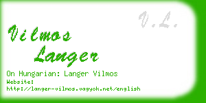 vilmos langer business card